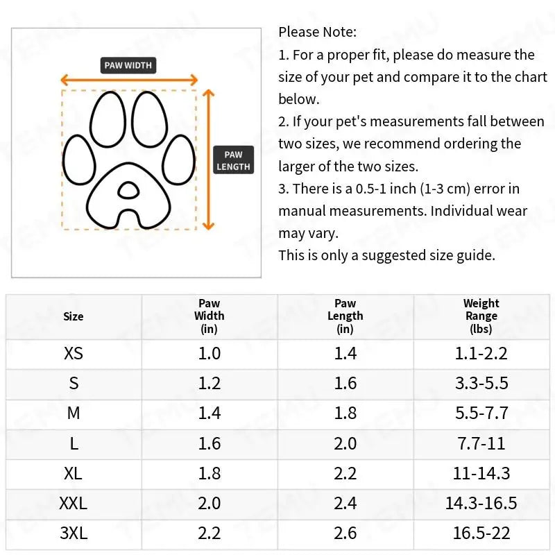Water-Resistant Dog Boots – Set of 4