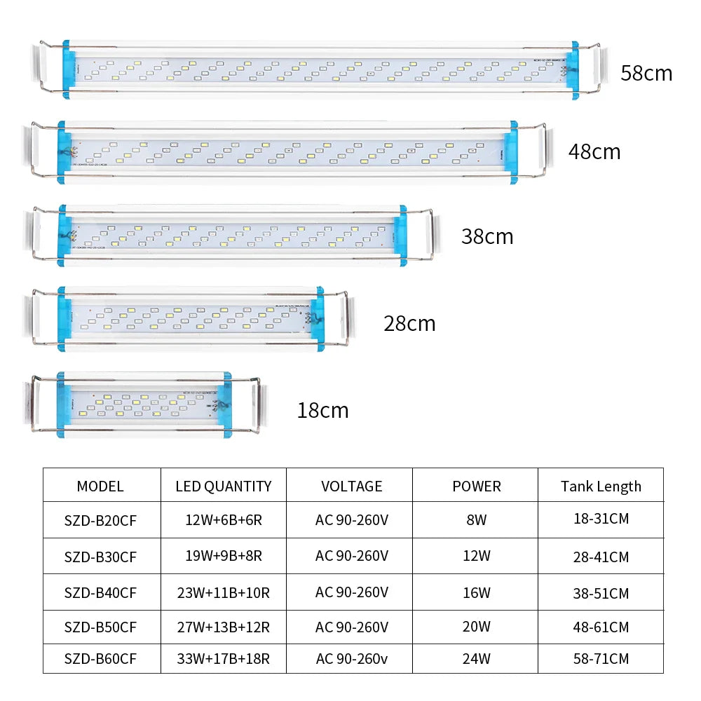 18~70CM Super Bright Lamp LED Aquarium Light